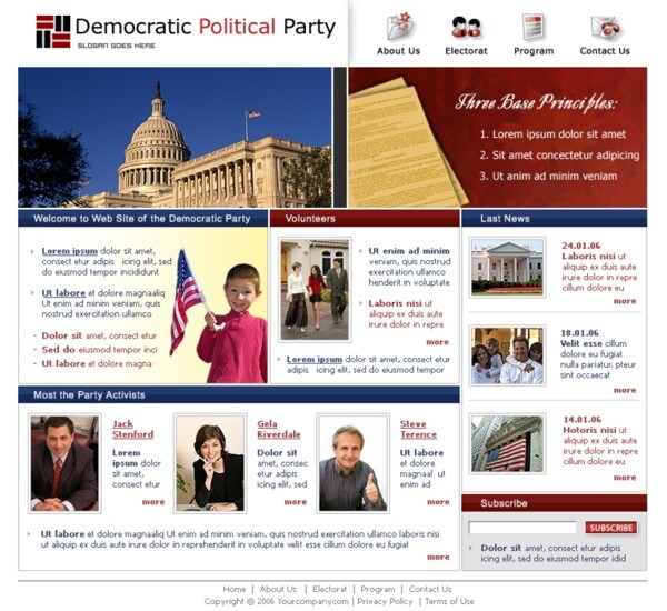 美国国会民主政党网站模板