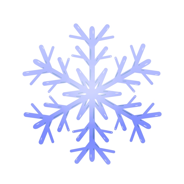 晶莹小清新冬日蓝色雪花可商用装饰元素
