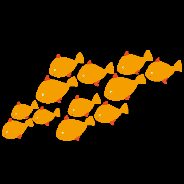 黄色鱼群矢量元素