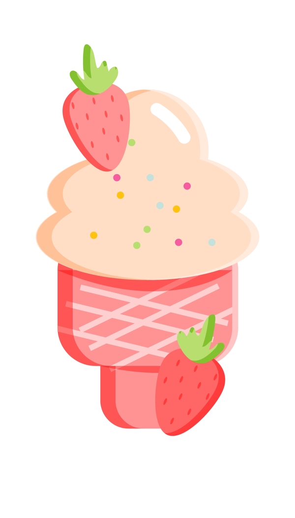 草莓旋转冰淇淋