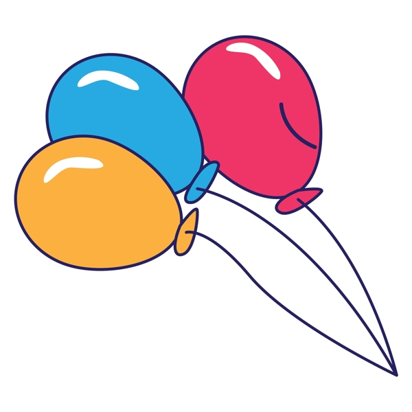节日喜庆气球卡通透明素材