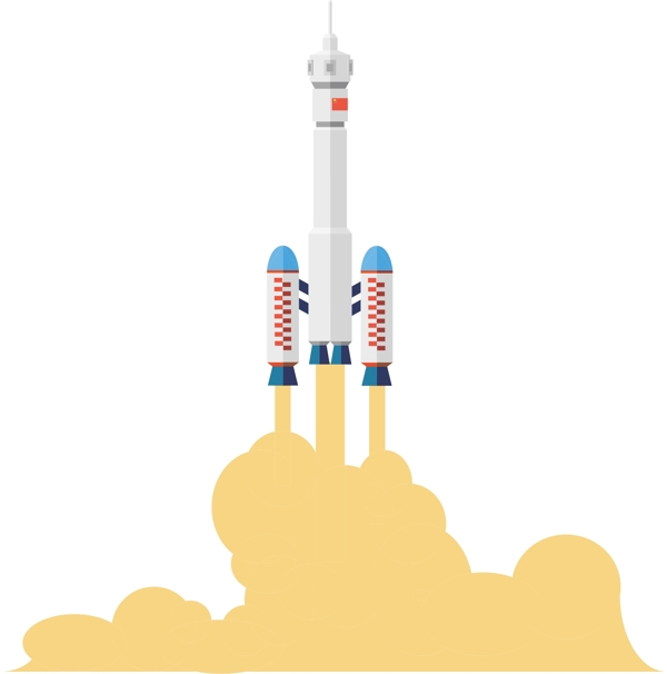 太空火箭卡通插画