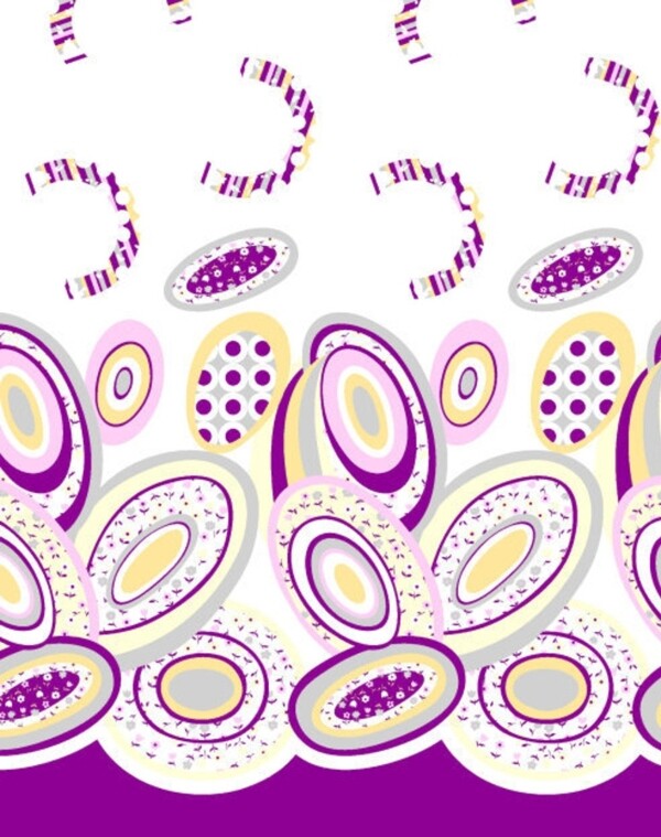 紫色圆点抽象定位花印花