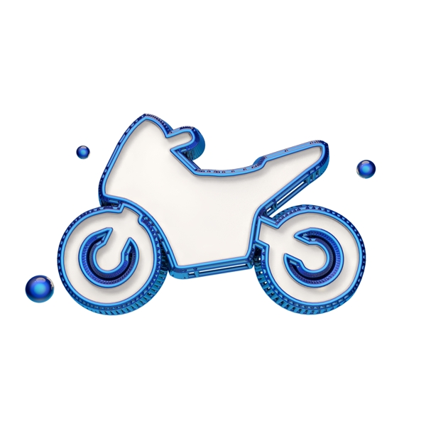 创意摩托车蓝色图标