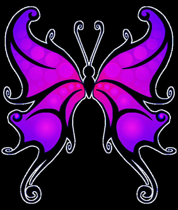 手绘漂亮紫色蝴蝶免抠png透明素材