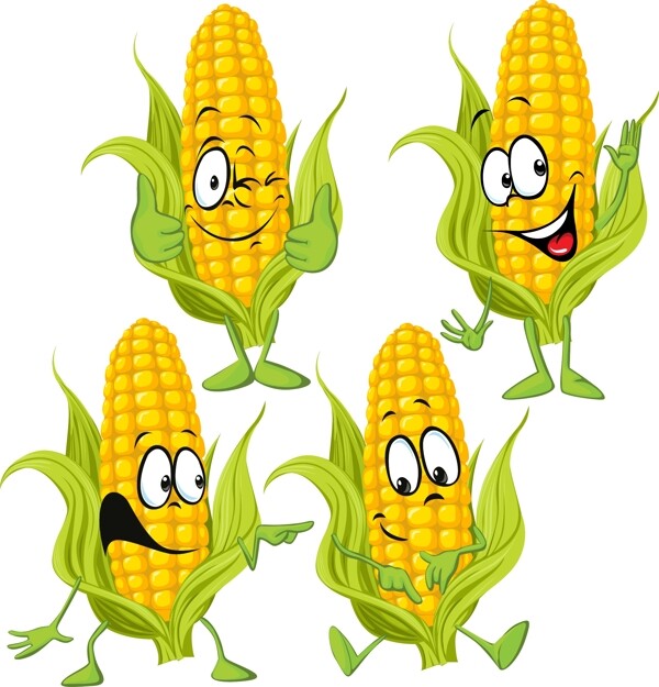 4款卡通玉米人物