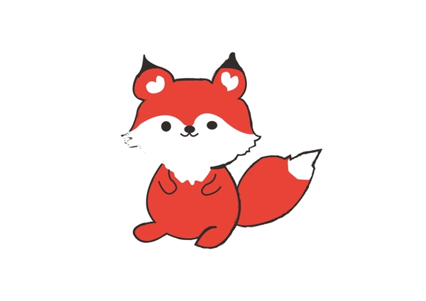 矢量卡通动物狐狸图案