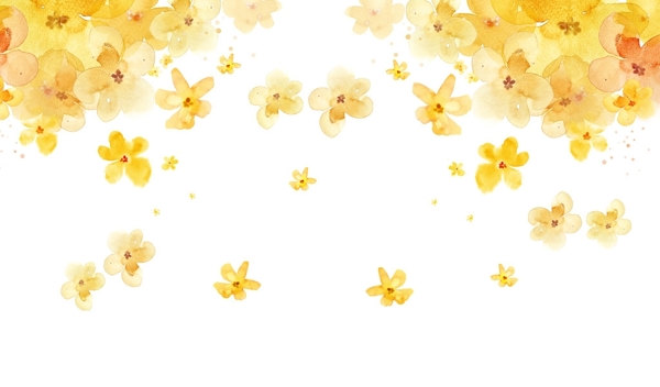 黄色花卉飘花浪漫背景墙