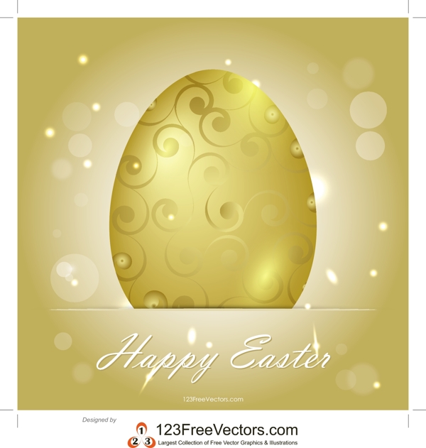 金色的复活节彩蛋背景