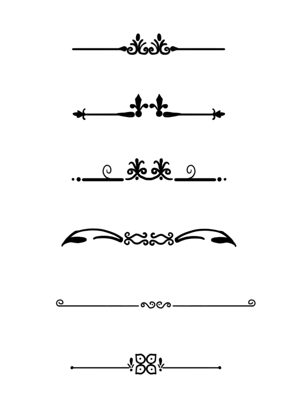 欧式边框花纹分割线常用复古矢量可商用元素