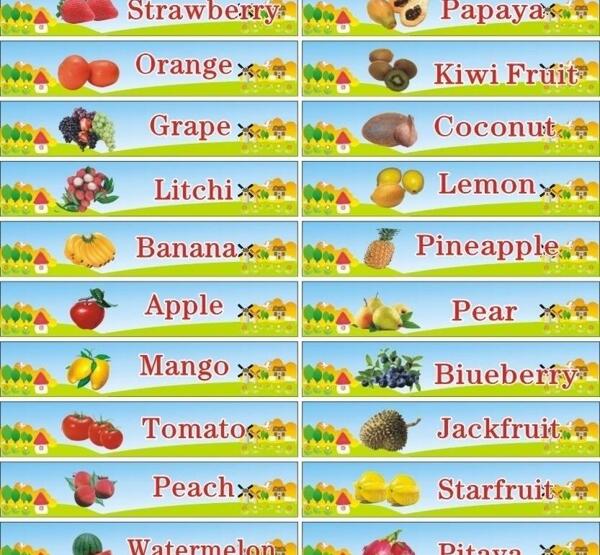 幼儿水果英语单词图片