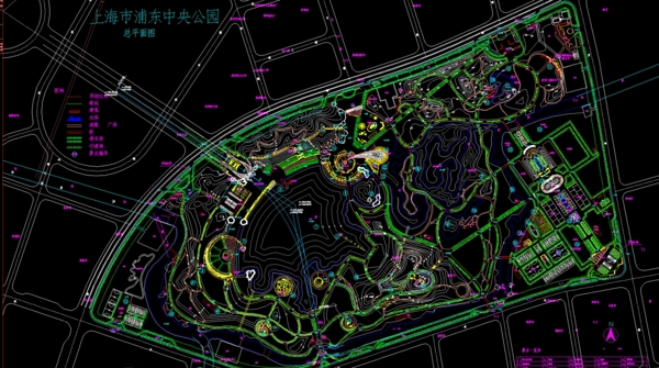公园广场某中央公园规划总平面图片