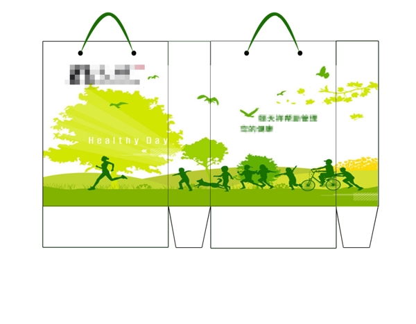 绿色健康环保购物袋设计PSD下载