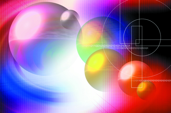 科技创意彩色底图球体图片