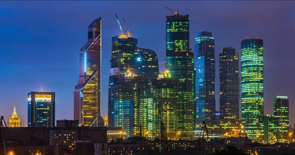 莫斯科新区夜景图片
