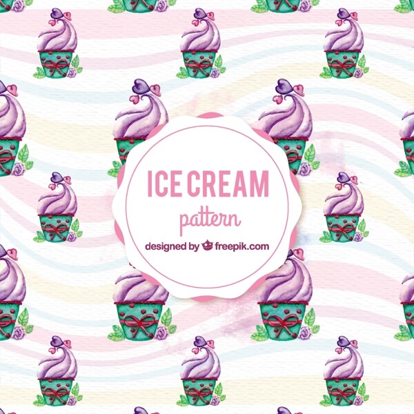 紫色的冰淇淋图案背景