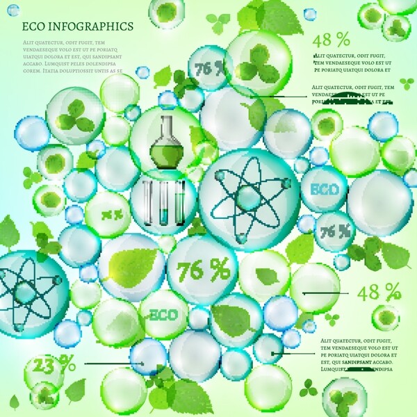 生物成分信息图矢量