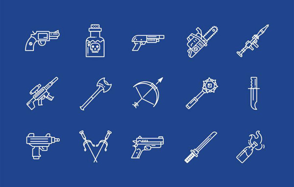 15枚武器图标sketch素材