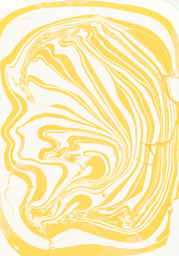 明亮艳丽黄色漩涡纹理壁纸图案装饰设计