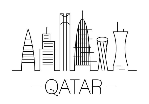 卡塔尔插画矢量图