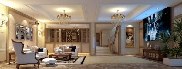别墅设计豪华客厅设计效果图