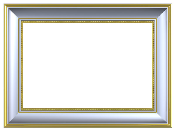 白银黄金矩形框的孤立在白色背景