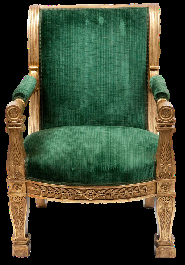 绿色坐垫扶手椅子免抠png透明素材