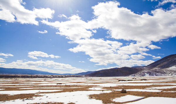 草原雪景图片