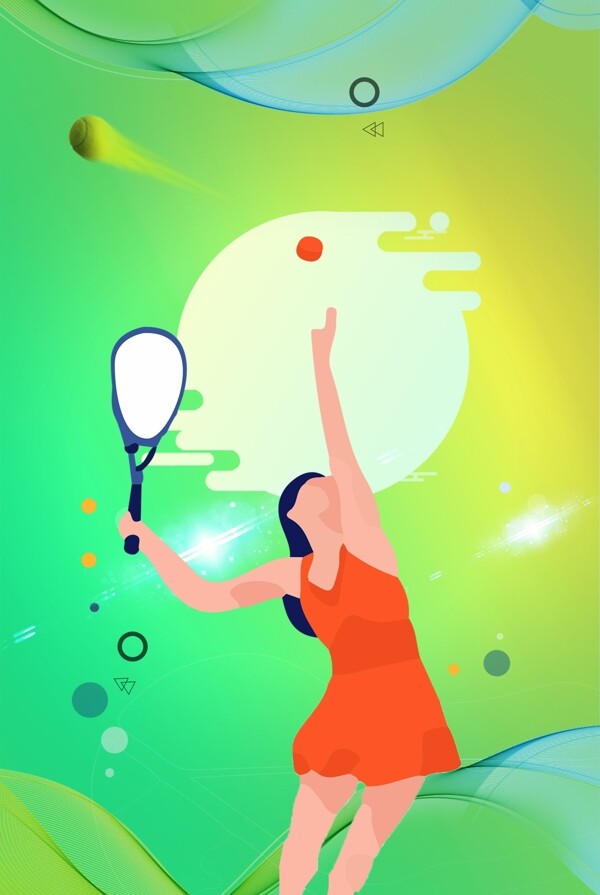 简单女孩网球运动背景