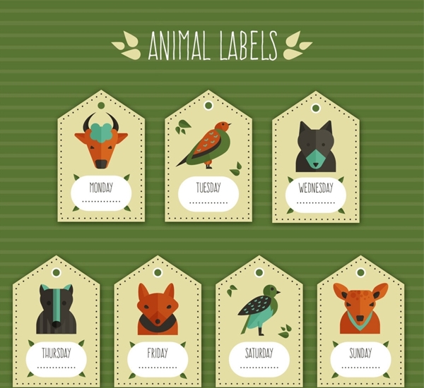 动物吊牌标签图片