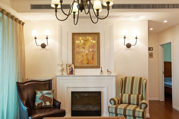 欧式客厅纯色背景墙室内装修效果图
