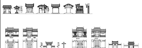 中式古典大门CAD