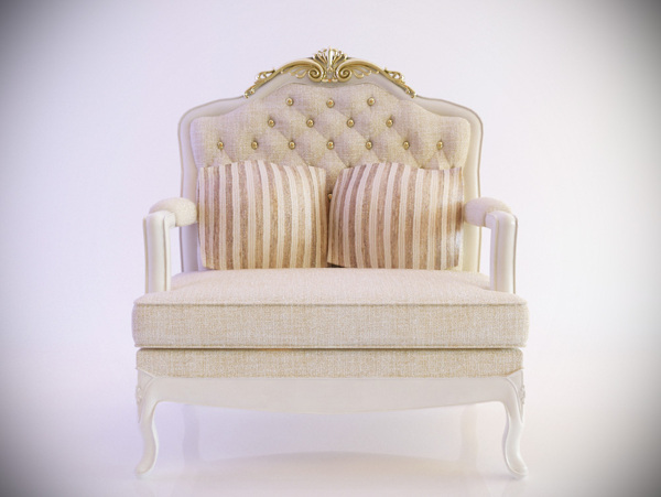 欧式双人沙发椅3D模型素材