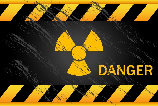 矢量核危险警示线标志设计