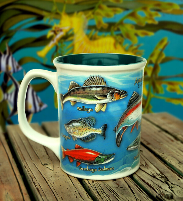 美国探险杯子鱼类图案图片