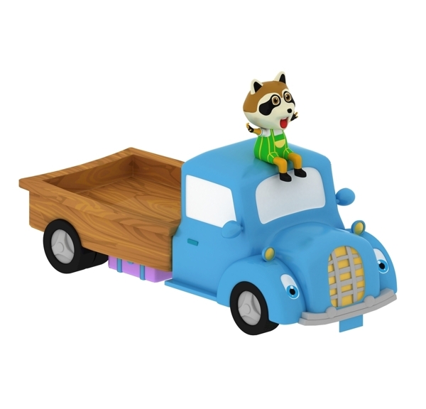 坐卡车的小浣熊