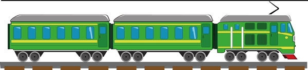 绿色卡通电力火车设计元素