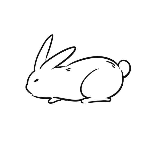小兔子手绘线条线性图形