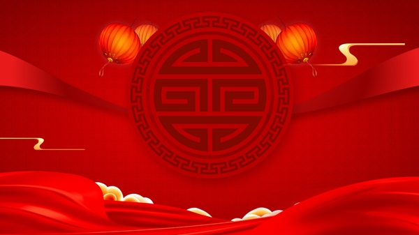 2019红色喜庆春节背景设计