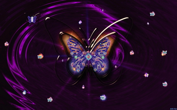 美丽的紫色立体蝴蝶