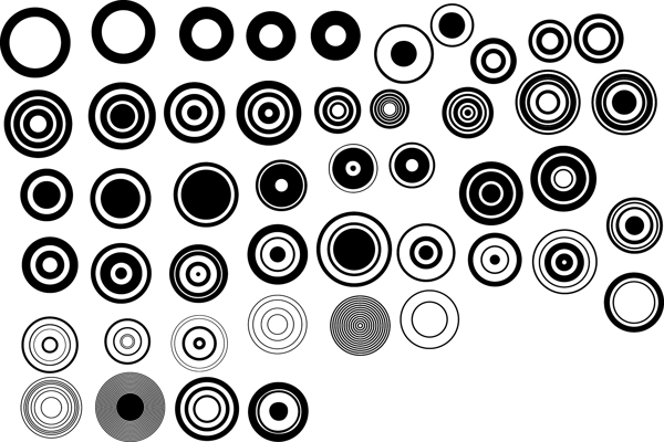 黑色和白色的设计元素矢量系列1简单圆