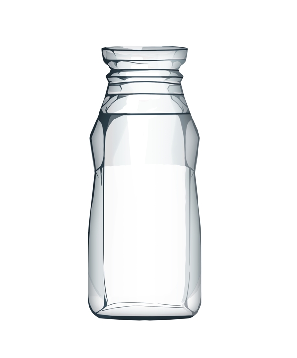 白色瓶子玻璃插图