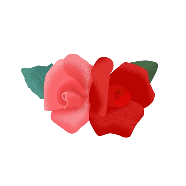 原创玫瑰花红色手绘花朵元素