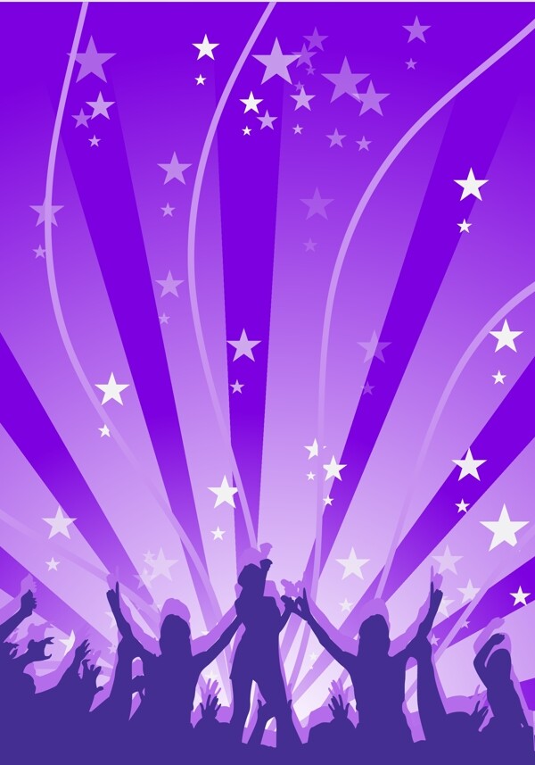紫色放射光线音乐节背景