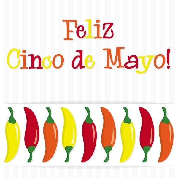 FelizCincodeMayo幸福5月第五辣椒卡矢量格式