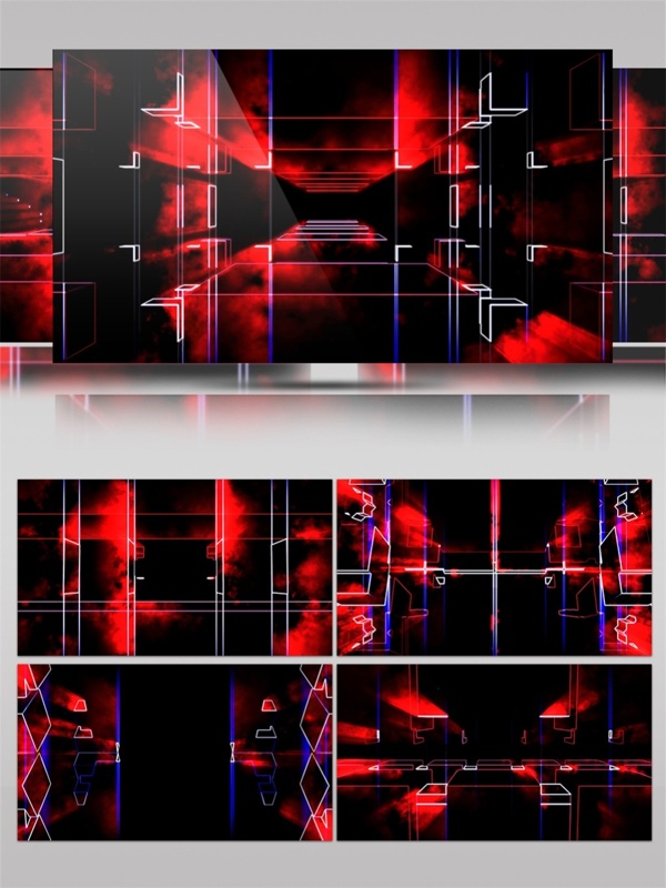 红光星际方块动态视频素材