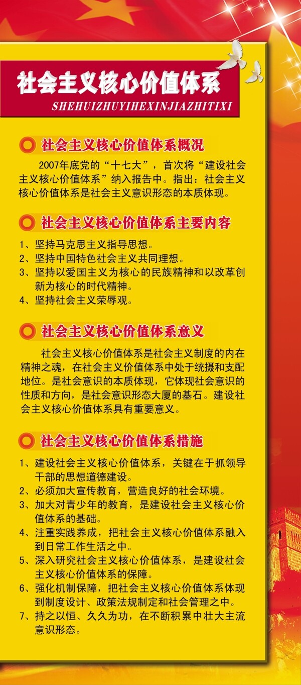 社会主义核心价值体系展架图片