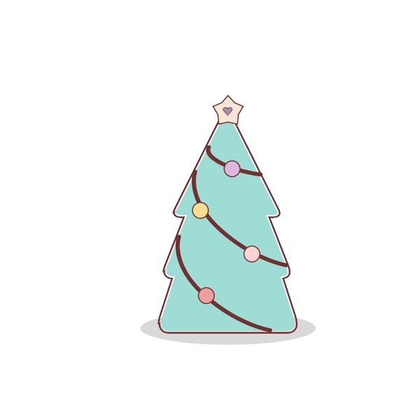 卡通清新圣诞树图标