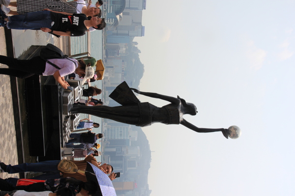 香港街头风景电影雕塑