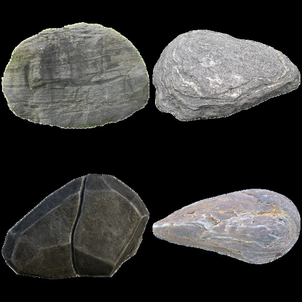 灰色石头免抠png透明图层素材